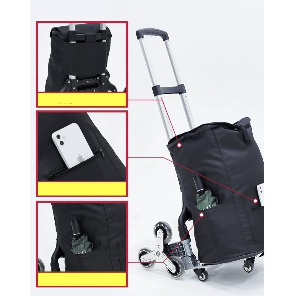 Xe kéo Stretch & Fold 3 Bánh xếp thép chịu lực - Xe kéo đẩy hàng leo cầu thang xếp gọn
