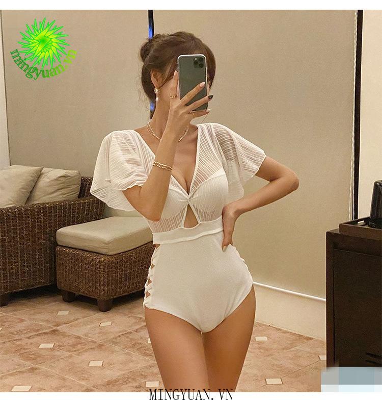 Bộ Bikini Liền Thân Cổ Chữ V Quyến Rũ Cho Nữ