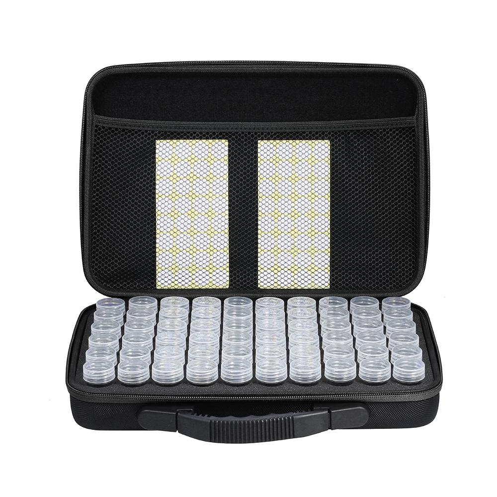 Hộp gồm 60 chai lưu trữ kim cương, cườm để thuê tranh, phụ kiện, trang sức, đồ nail,...
