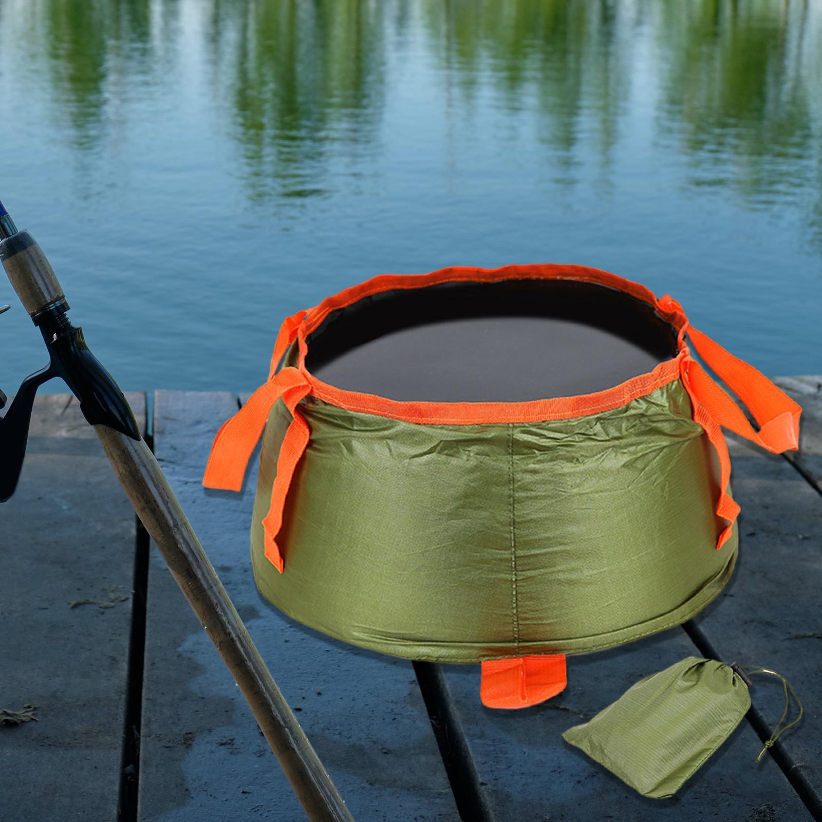 2Pcs Collapsible Bucket Foldable for Camping with Carry Bag Wash Basin