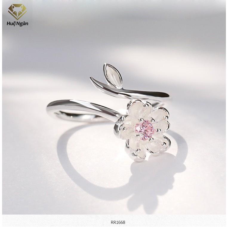 Nhẫn bạc Ý 925 Huệ Ngân - Hoa anh đào RR1668