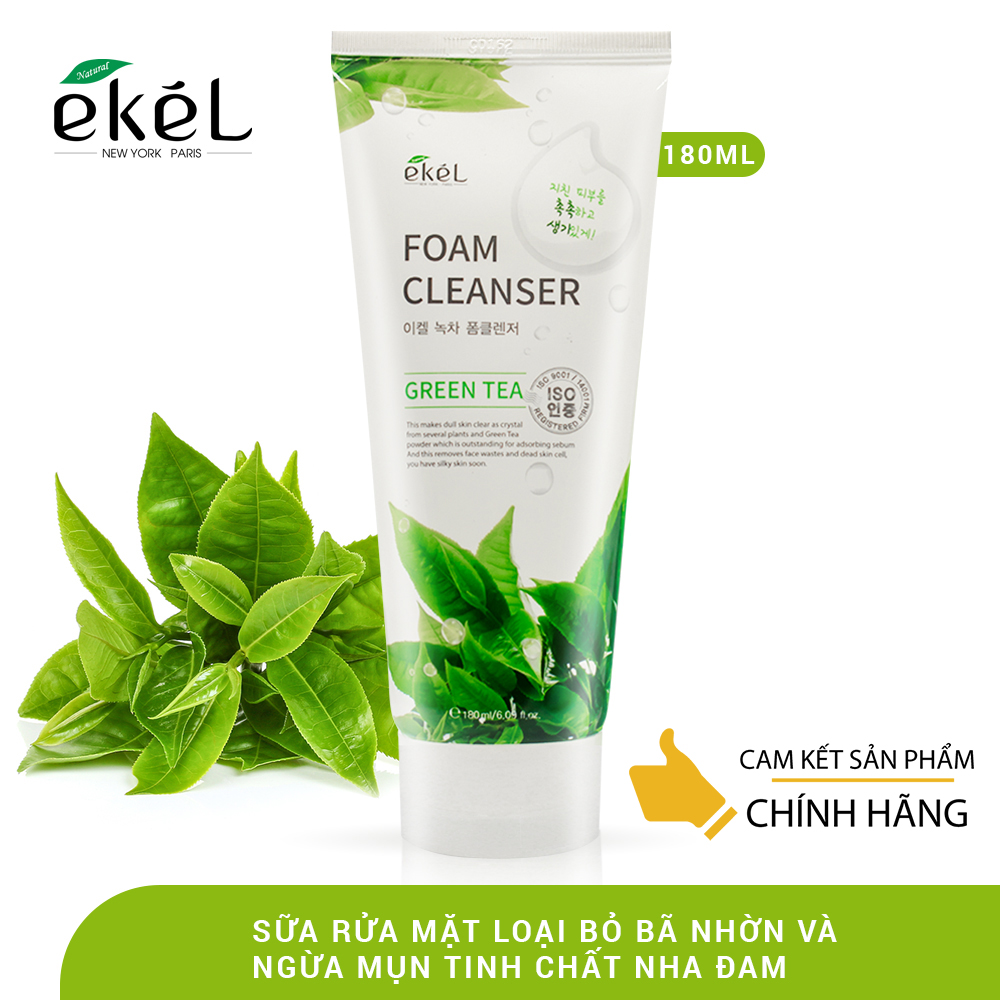 Sữa rửa mặt trà xanh EKEL Green Tea Foam Cleanser 180ml