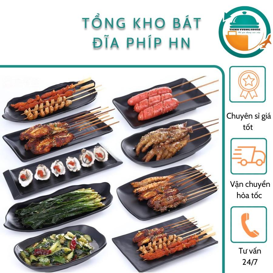 Đĩa nhựa , đĩa vuông , đĩa chữ nhật vân sóng , đĩa sâu lòng đen nhám nhựa phíp melamine cao cấp giá rẻ