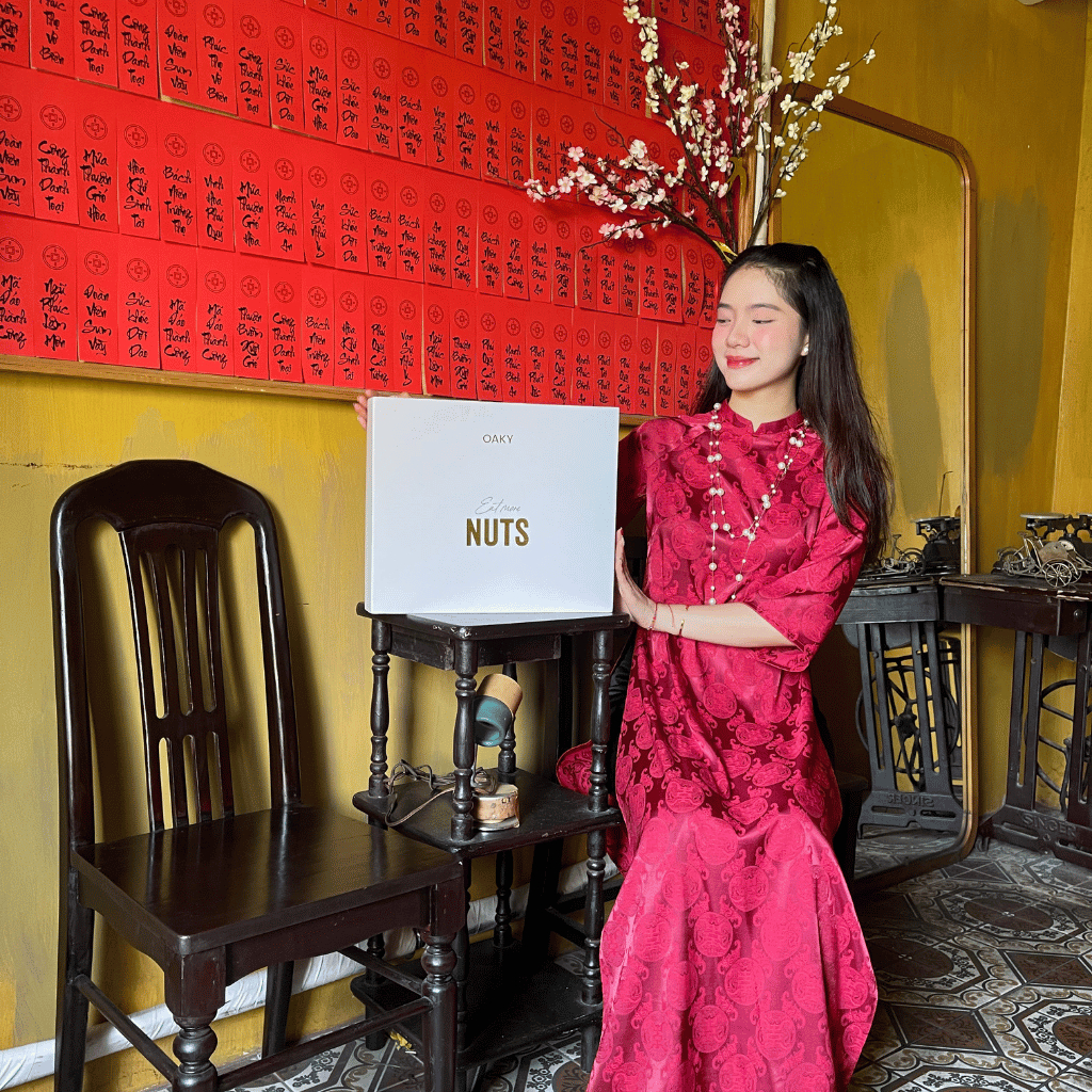 Hộp Quà Tết 2026 OAKY NUTS – Set Hạt Nhập Khẩu 100% – Tặng Lì Xì