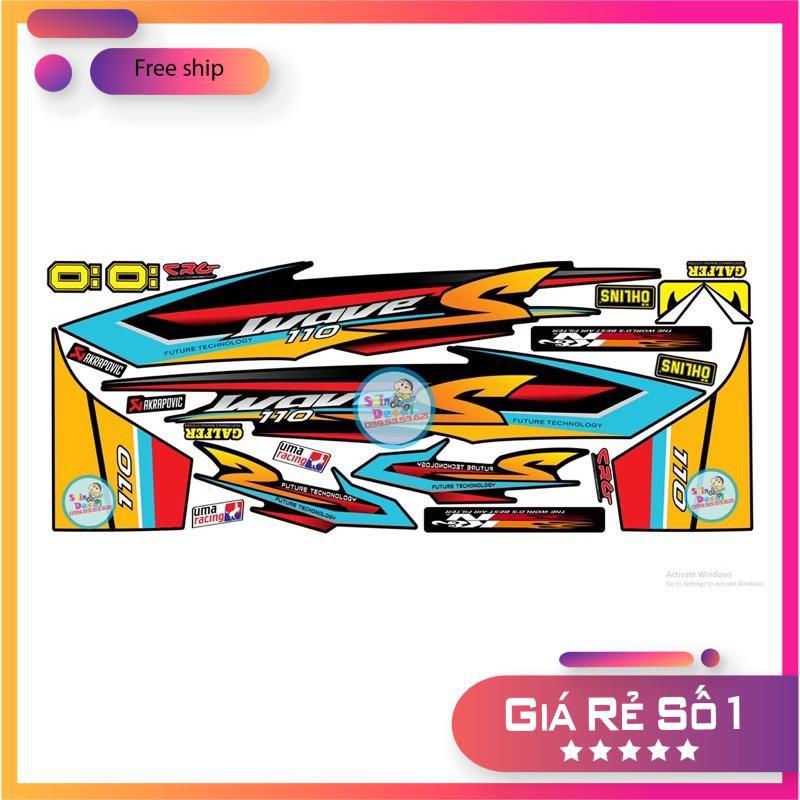 Tem rời chữ S wave 2017,tem in 3 lớp ko bay màu bảo hành màu sắc vĩnh viễn