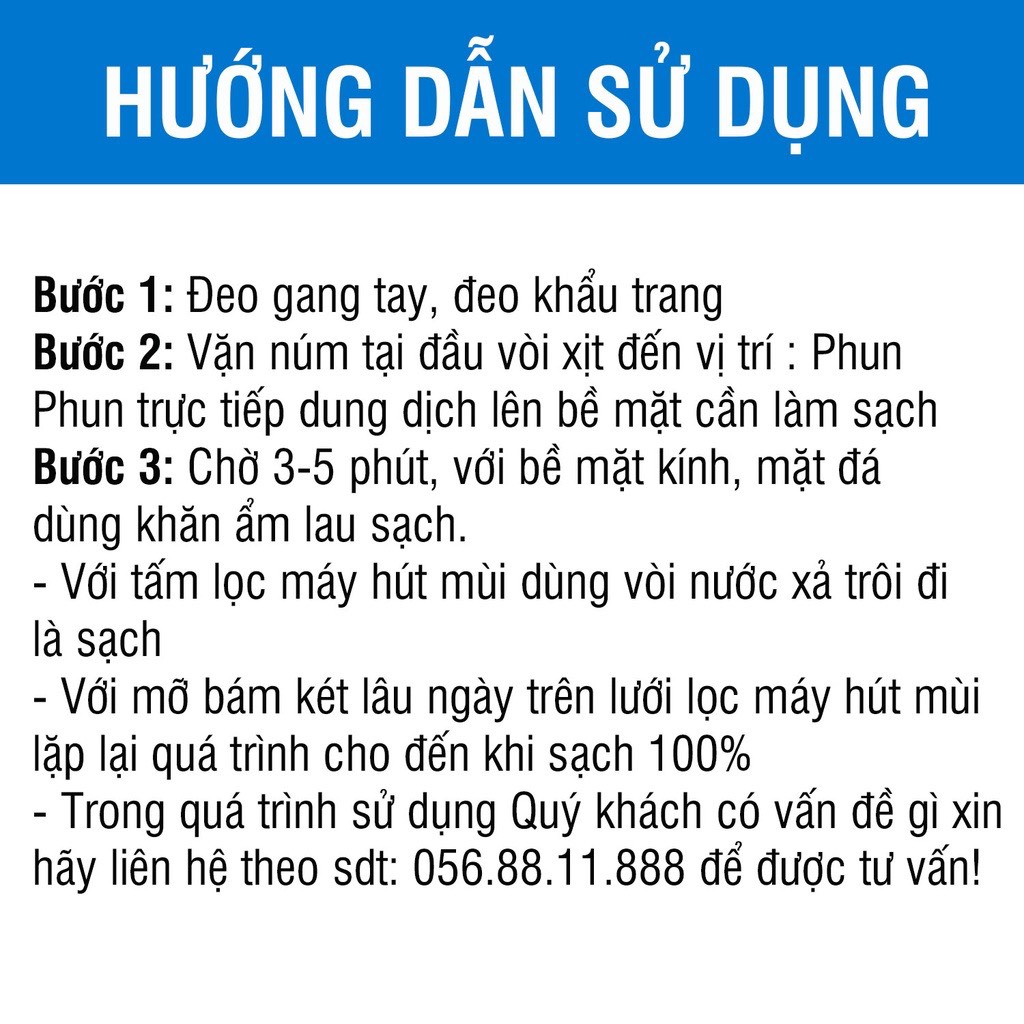 Tẩy dầu mỡ máy hút mùi, mặt bếp, tường gạch ốp, bồn rửa bát HGO 500ml