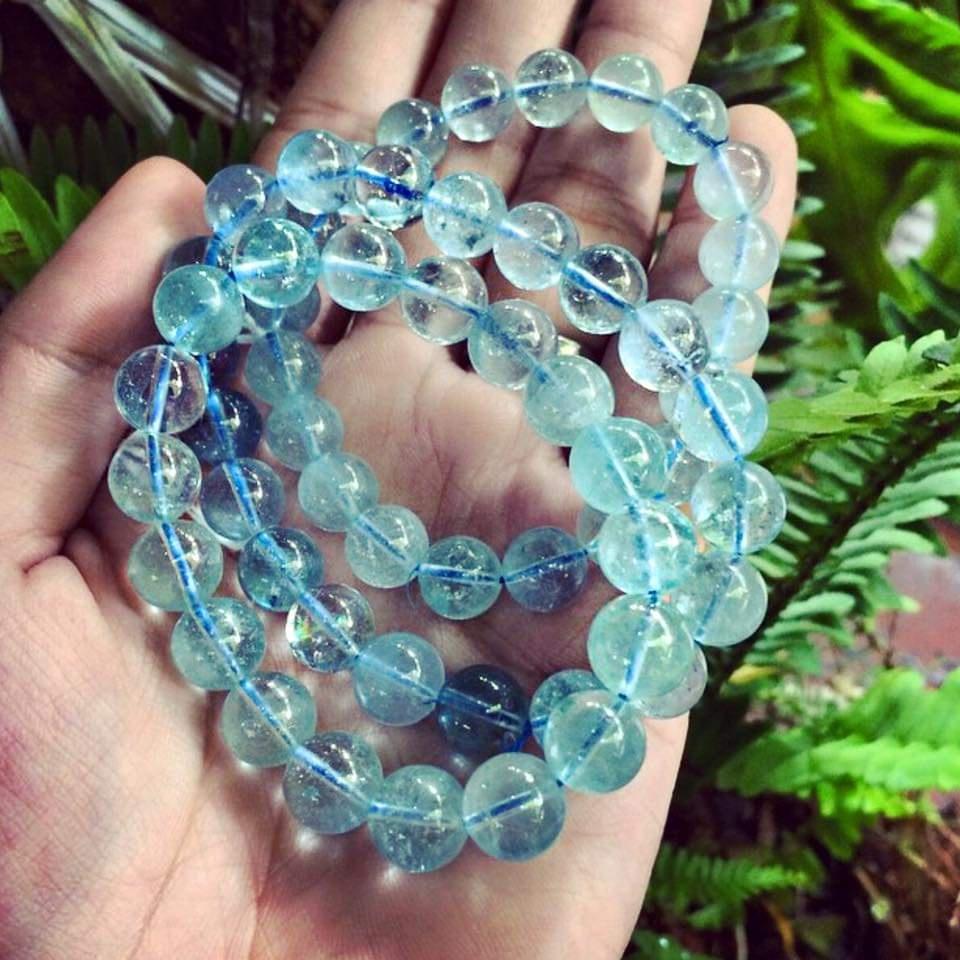 VÒNG TAY CHUỖI TRƠN TOPAZ XANH BIỂN