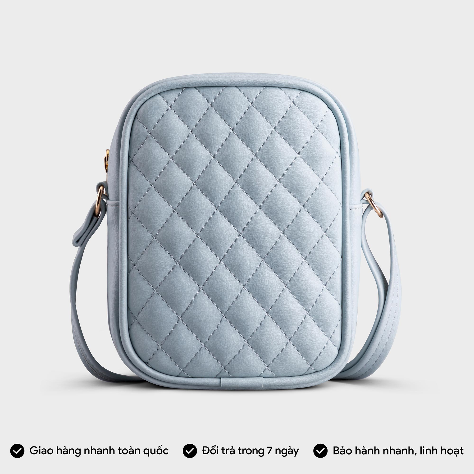 Túi đeo chéo nữ mini họa tiết trần chỉ caro Yuumy Seasand YN131