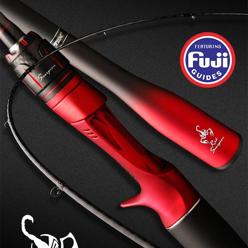 Cần Câu Máy Ngang Và Máy Đứng Khoen Fuji Scopion Cần Câu Lure Carbon Xoắn Cao Cấp