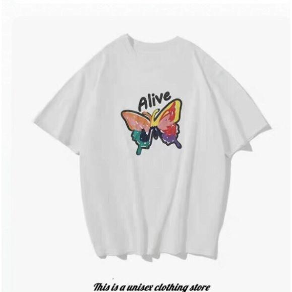 Áo phông unisex Aqua2ma áo thun tay lỡ form rộng Alive Cotton rẻ đẹp freesize 40-70kg