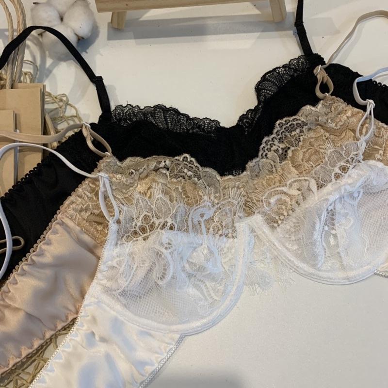 LOFIA LINGERIES - Set gọng ren mix lụa cao cấp