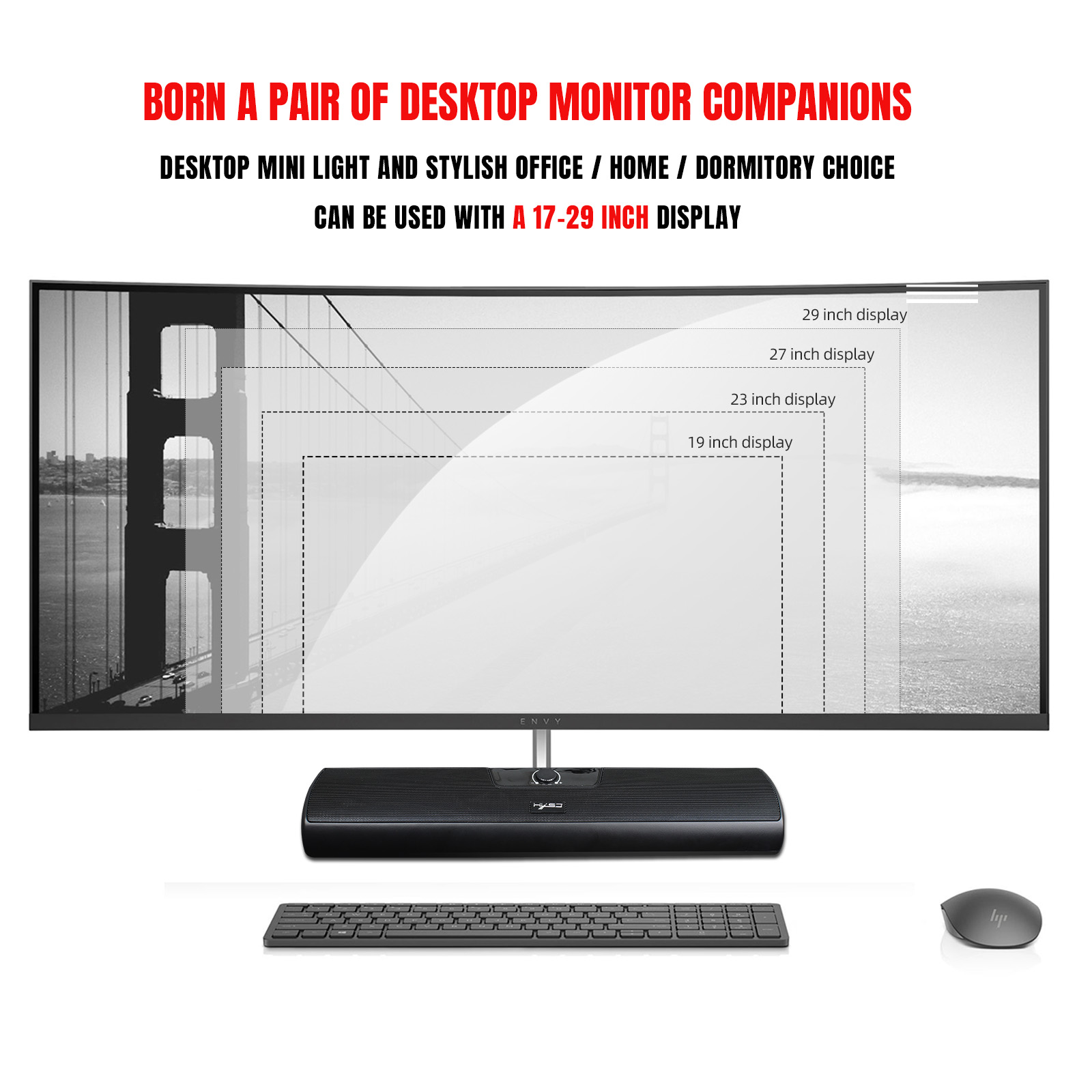 HXSJ Q3 3.5mm Wired Computer Speaker 10W Soundbar Home Theater PC Sound Bar Volume Control USB Powered for TV Laptop