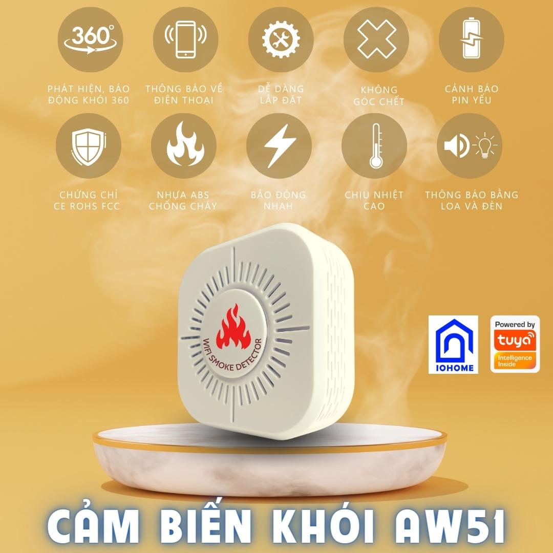 Đầu Cảm Biến Khói Báo Động Hỏa Hoạn Wifi Tuya SM11, SM12 đạt tiêu chuẩn CE EN14604