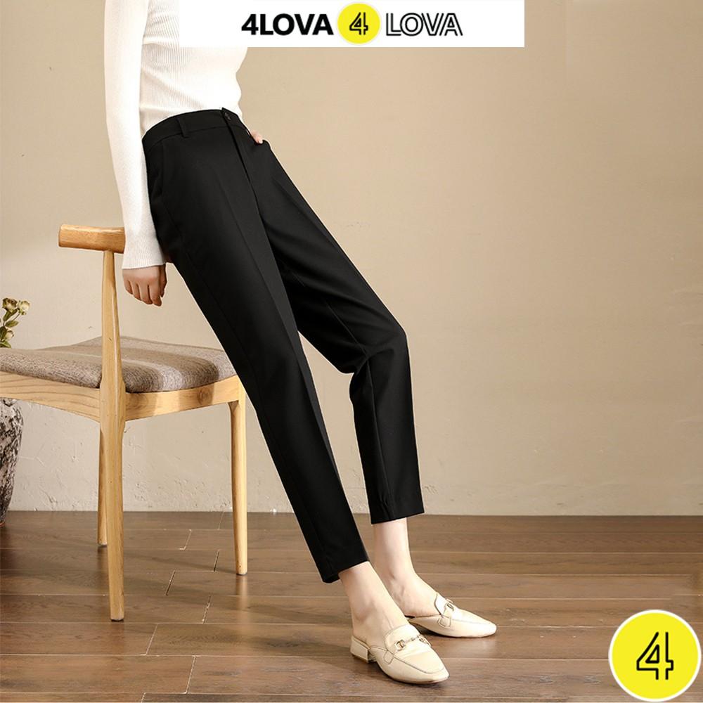 Quần âu nữ 4Lova lưng cạp cao âu công sở đẹp màu đen đồ đi học form chuẩn tôn dáng Q31