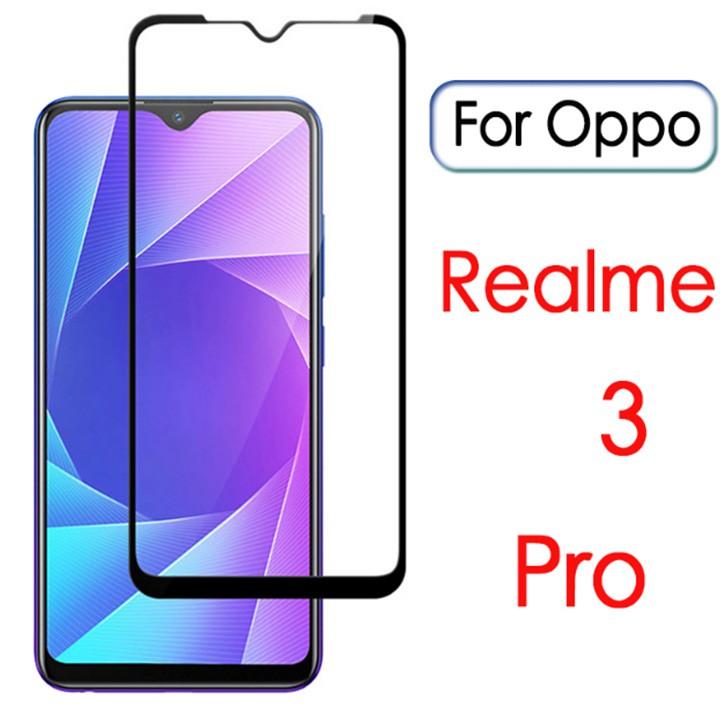 Miếng dán cường lực FULL màn hình dành cho REALME 3 PRO màu đen