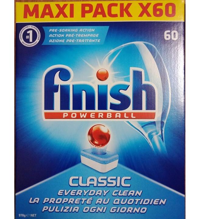 Combo hộp viên rửa chén ly finish 60 viên và hộp muối làm mềm nước 1,2kg hàng nhập đức