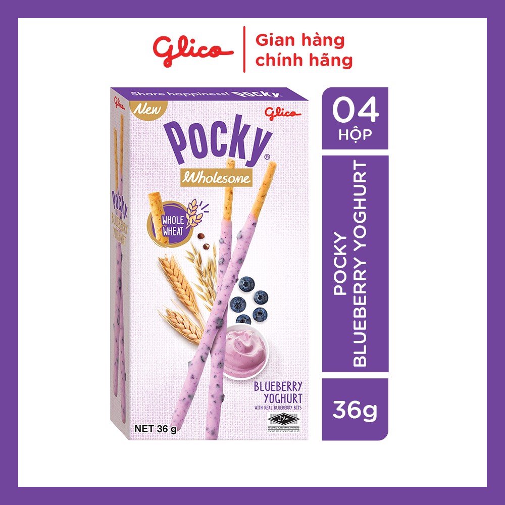 Combo 4 Bánh Que Pocky Ngon Khỏe Đẹp Vị Sữa Chua Việt Quất