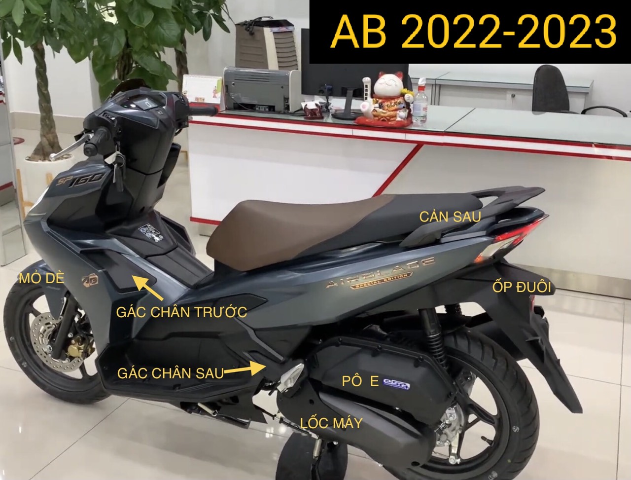 ỐP CHE PÔ  , CHỤP BÁCH PÔ DÙNG CHO ĐỜI XE AB 2022 2023 - 125 160cc CACBON