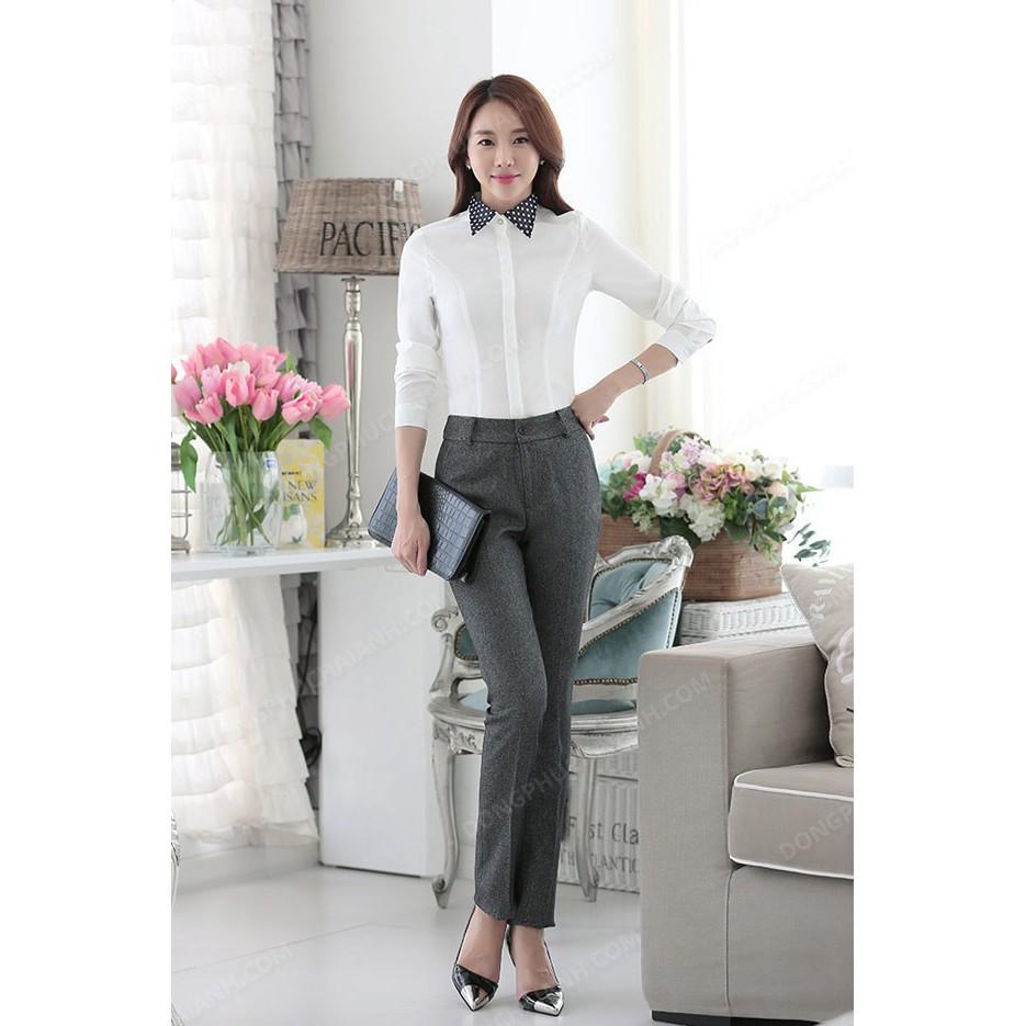 QUẦN TÂY NỮ VẢI COTTON LỤA CO GIÃN MẪU CÓ DÂY KÉO