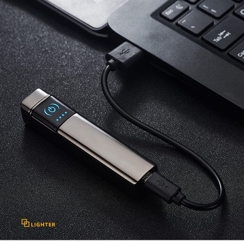 Hột Quẹt Bật Lửa Sạc Điện USB 2 Tia Lửa Điện, Cảm Ứng Vân Tay FOCUS 029 Sang Trọng (màu ngẫu nhiên)