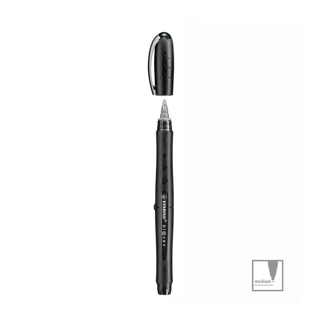 Bộ 2 cây bút bi STABILO Black BLK M/F (Xanh biển, Đen, Đỏ, Xanh lá, Tím) + bút xoá Correction Pen CPS88