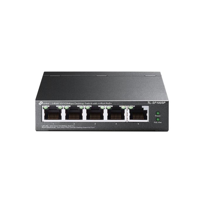 Switch 5 Cổng 10/100Mbps Với 4 Cổng PoE+ TP-LINK TL-SF1005P-hàng chính hãng