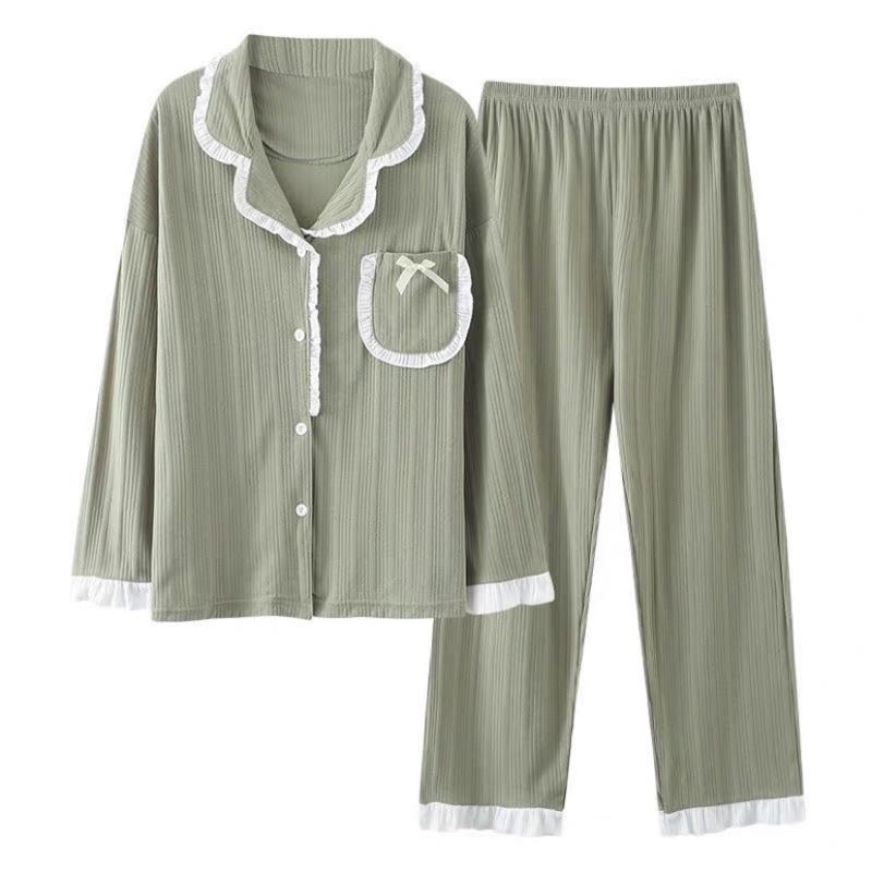 Bộ Ngủ Nữ Pyjama Có Cổ - Bộ Mặc Nhà Chất Cotton 100% Form Đẹp Hàng Chuẩn