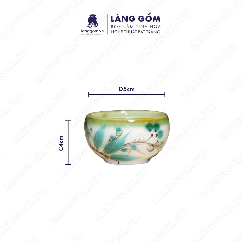 Bộ ấm chén Men hỏa biến chuôi + vẽ tròn - Gốm sứ Bát Tràng - Làng Gốm