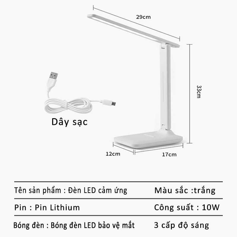 Đèn học chống cận, đèn học để bàn học sinh gấp gọn, 3 chế độ màu có thể tăng giảm độ sáng