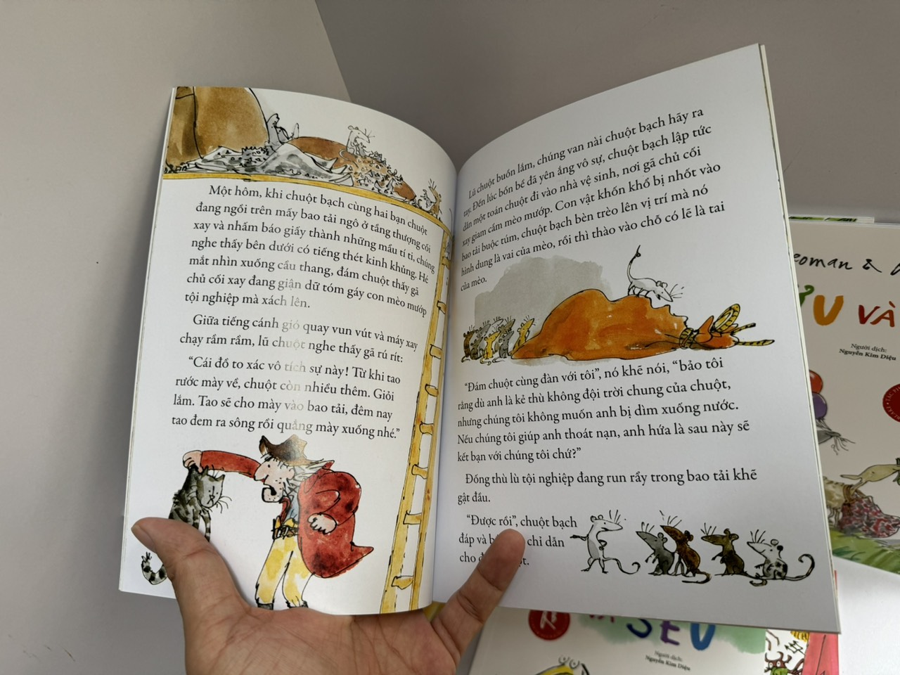 Combo 7 TÁC PHẨM KINH ĐIỂN CỦA QUENTIN BLAKE - Tổ ấm mùa đông của gấu, Cừu và dê, Chuyện chuột cứu mèo, Buổi picnic trên hồ của gấu, Diệc và sếu, Ngựa Con Thích Diễn, Chiếc thuyền của bác thợ mộc - Jonh Yeoman, Quentin Blake - NXB Kim Đồng