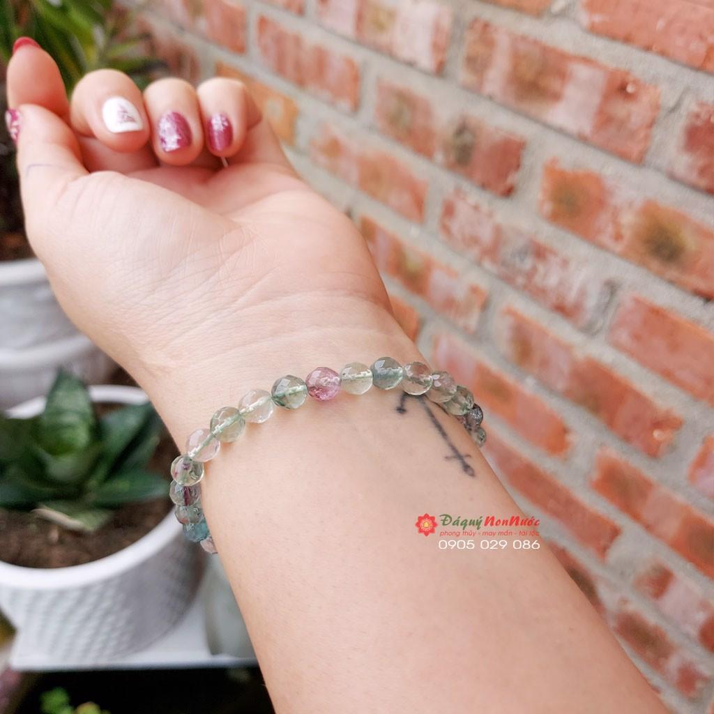 Vòng tay Nữ thạch anh Fluorit kích thước hạt 5ly