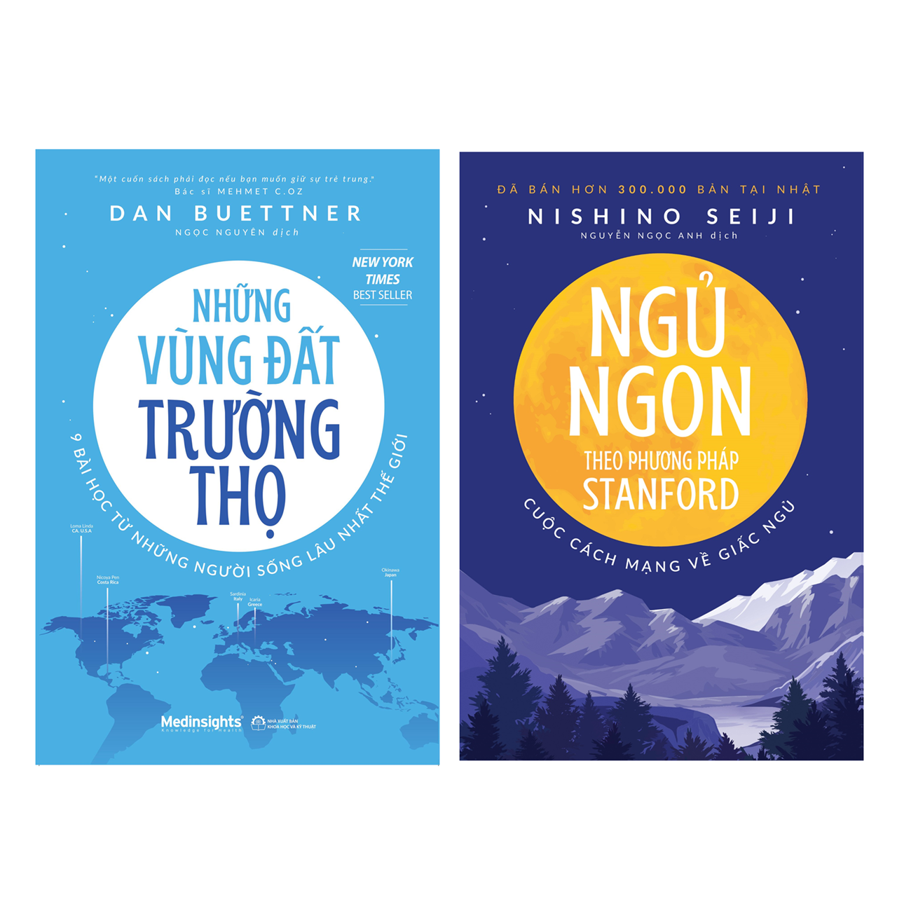 Combo 2 cuốn sách: Những Vùng Đất Trường Thọ + Ngủ Ngon Theo Phương Pháp Stanford