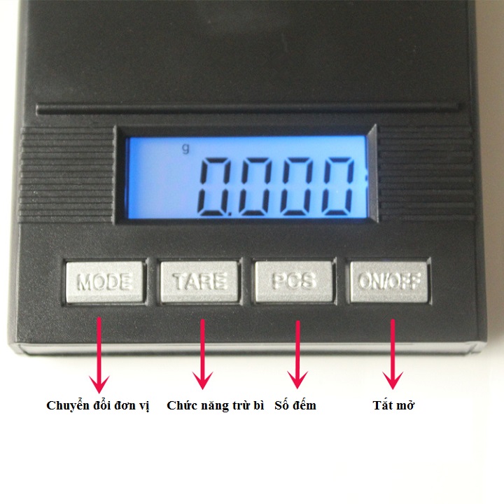 Cân trang sức tiêu ly điện tử tải trọng 100/0.001g để bàn có đèn nền cao cấp chính xác