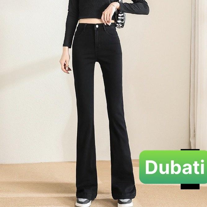 QUẦN JEAN NỮ CHẤT BÒ ỐNG LOE DÁNG DÀI DẬP GÂN LƯNG CAO NÂNG MÔNG DÁNG CAO NGỌC NGÀ HOT TREND MÙA HÈ - DUBATI FASHIO