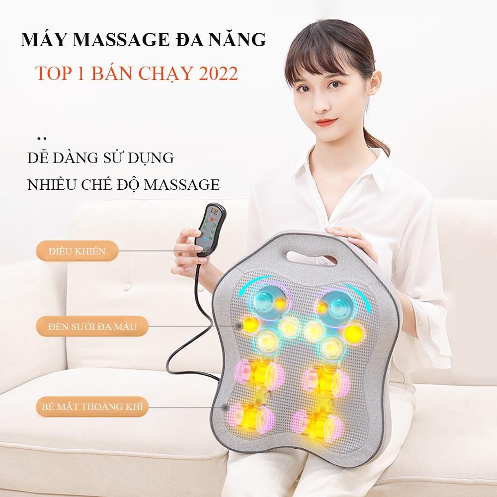 Gối massage toàn thân cao cấp, máy massage lưng cột sống 16 bi hồng ngoạị giúp giải tỏa mệt mỏi và căng thẳng.