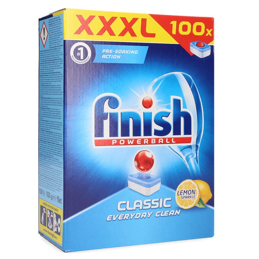 Hộp 100 viên rửa chén Finish Classic Dishwasher Tablets Lemon PTT025446 - hương chanh