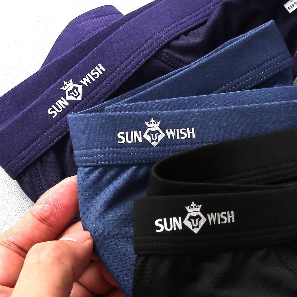 Quần lót nam tam giác cao cấp quần sịp thun lạnh thông hơi bigsize combo 3 chiếc xuất nhật sunwish