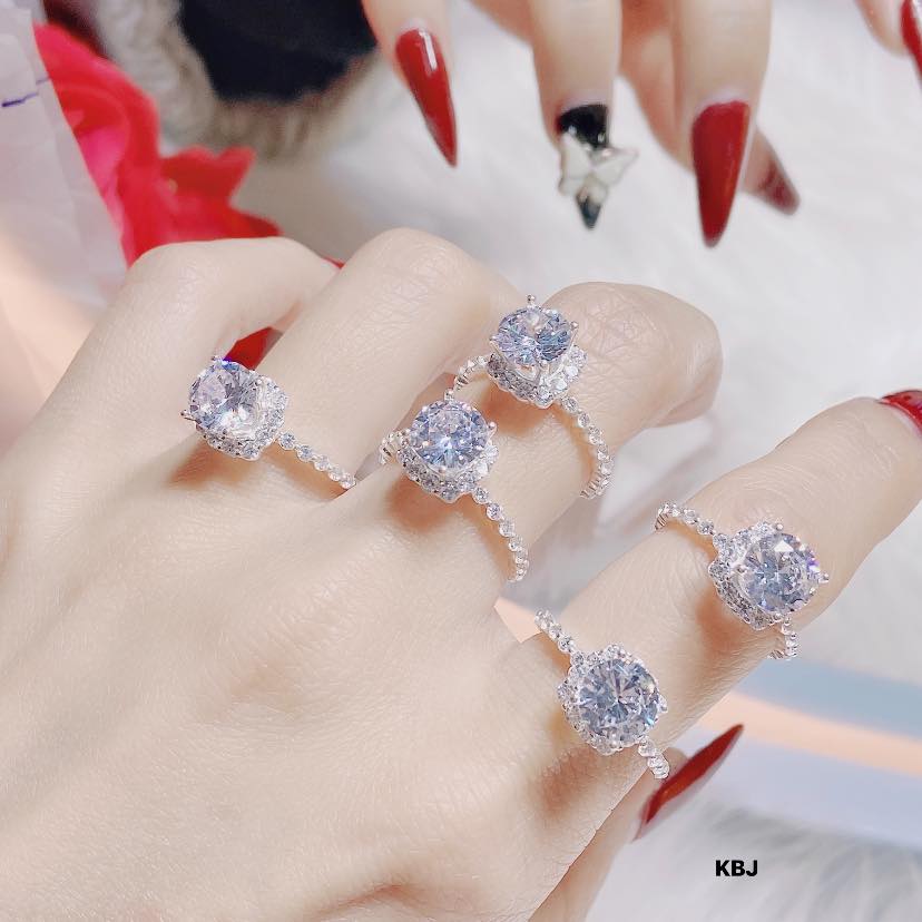 Nhẫn bạc nữ đính đá cao cấp MS09d