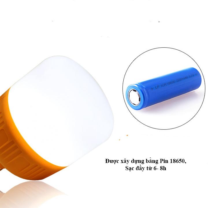 Bóng Đèn Led Sạc Tích Điện 100W  Có Móc Treo Không Cần Dây Điện - Đèn Sạc Không Dây  - Hàng Loại 1