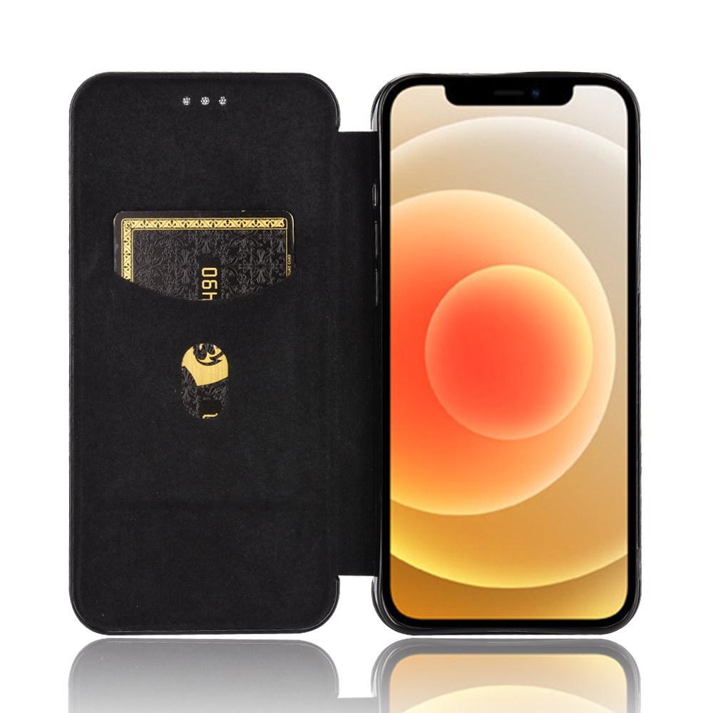 Bao da điện thoại nắp lật kiểu ví sợi carbon cho iPhone 13 Pro Max 13 mini 12 Pro Max 12 mini 11 Pro MAX iphone X/XS