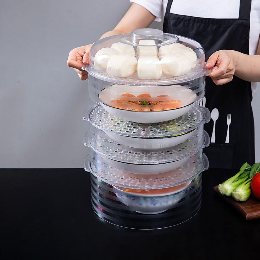 Lồng bàn đậy thức ăn trong suốt 5 tầng tiện lợi