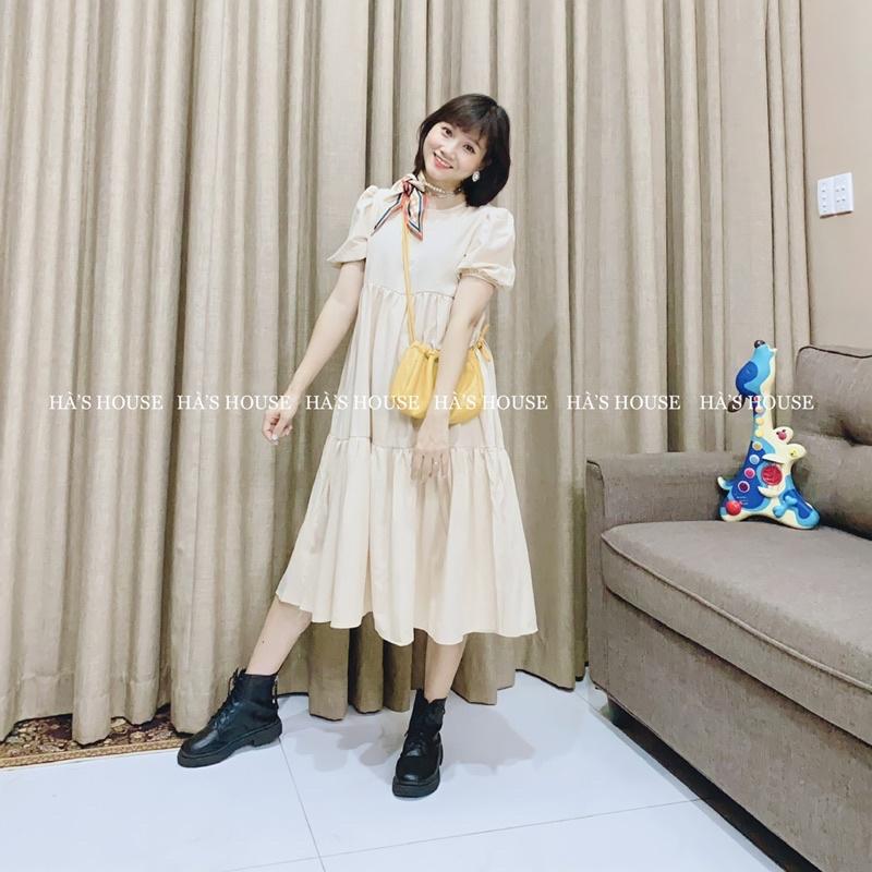 Đầm babydoll màu kem vani ngọt ngào siêu xinh