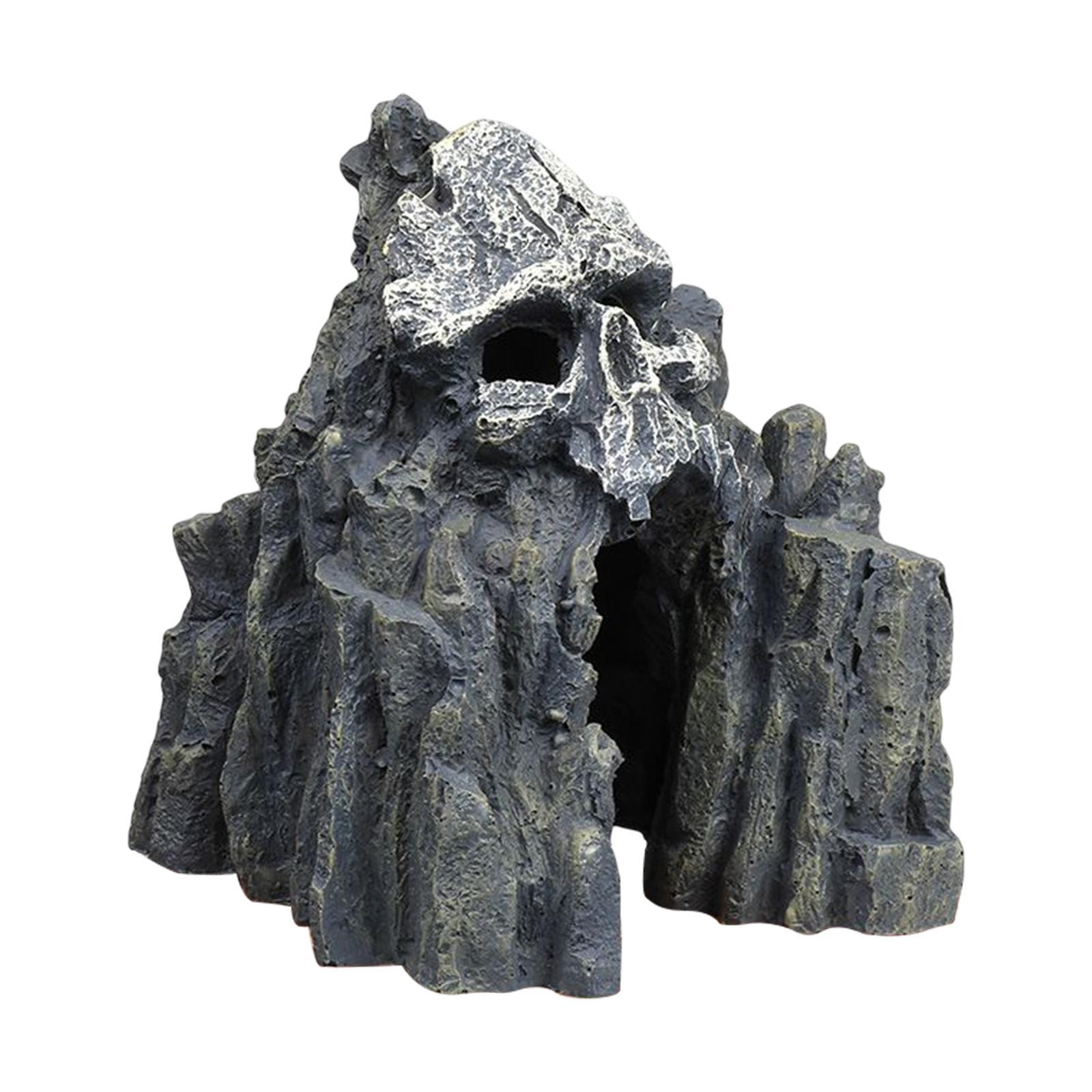 Skull Mountain Decor Rock Cave Aquarium Decoration Landscape Supplies Stone