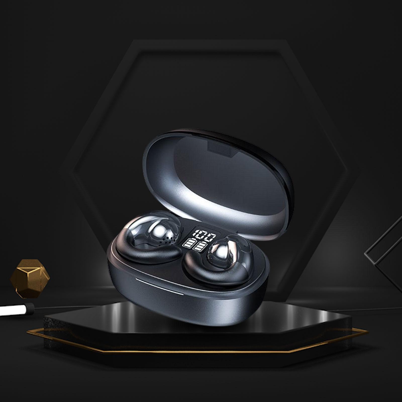 Air Conduction Headphones Ear Clip Earbuds Open Ear headphones Headset IPX5 Waterproof with Charging Case for Driving Cycling Working