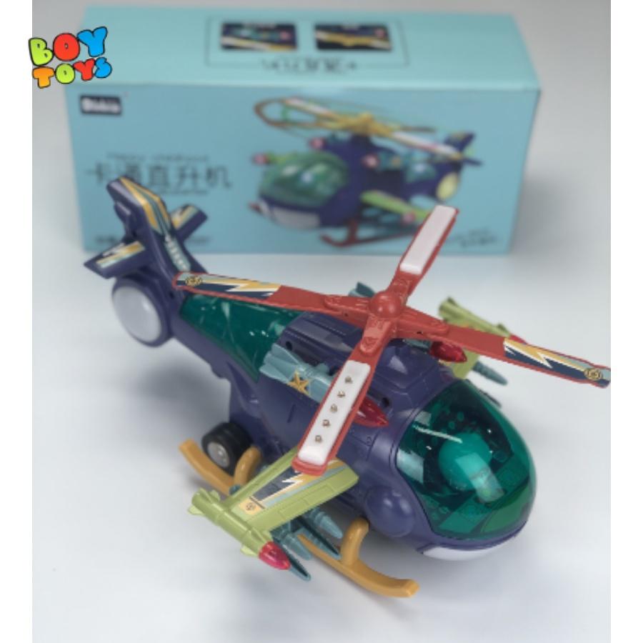 Đồ chơi máy bay trực thăng cỡ lớn màu tím chạy pin có nhạc và đèn, tự động tránh vật cản cực thú vị cho bé