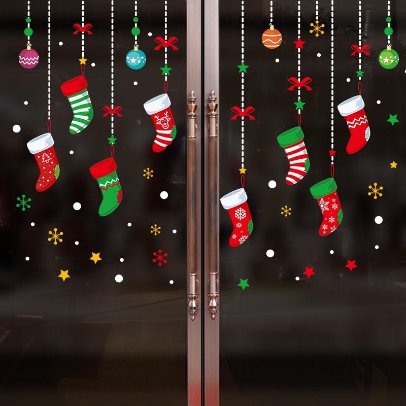 Decal trang trí Noel - Rèm vớ hiện đại mẫu mới