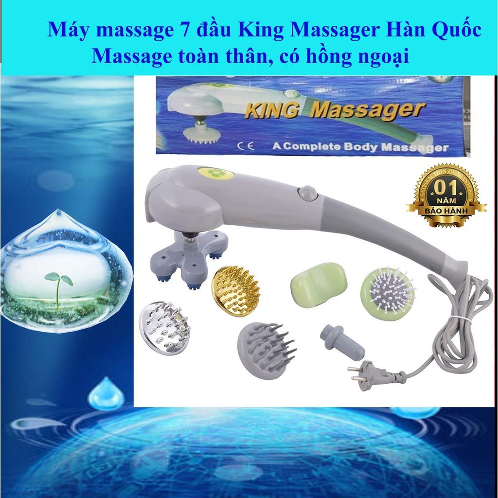 Máy Massage Cầm Tay - Máy Mát Xa Cầm Tay 7 Đầu Hồng Ngoại King Massager