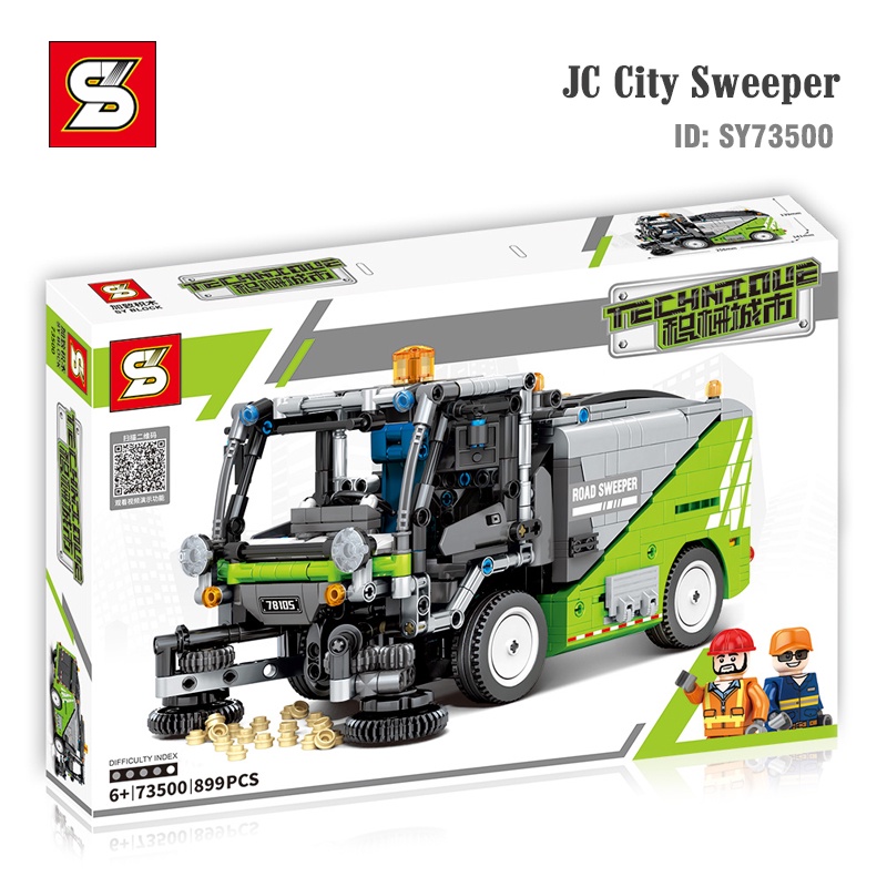 Đồ Chơi Lắp Ráp, Xếp Hình Xe Quét Dọn Làm Sạch Thành Phố JC City-Sweeper SY73500 ( có 2 bản)