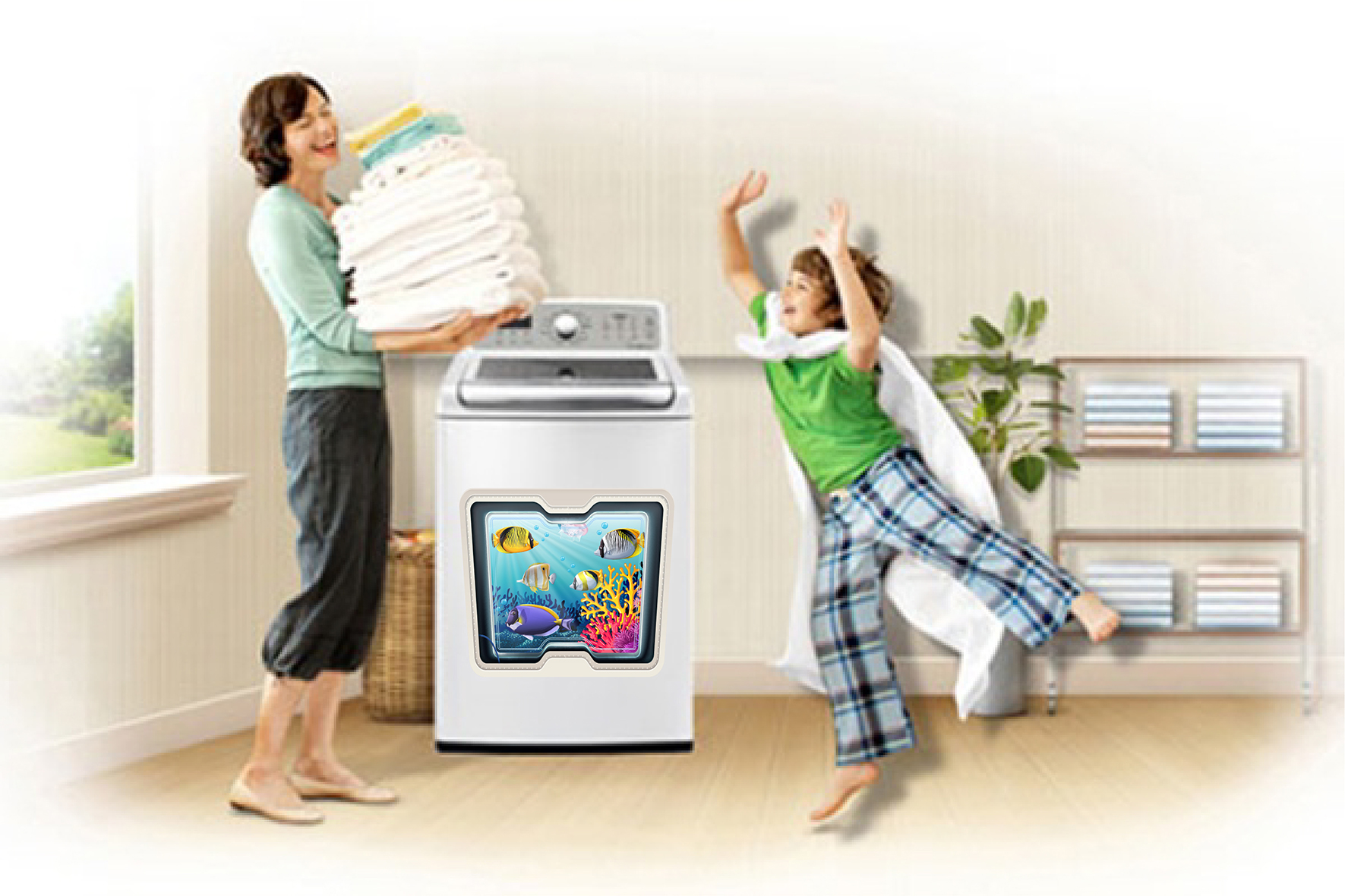 Decal trang trí máy giặt số 6