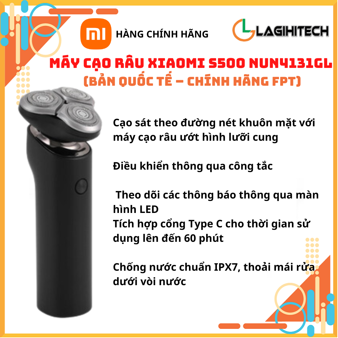 Máy Cạo Râu Xiaomi S500 NUN4131GL Bản Quốc Tế – Hàng Chính Hãng FPT